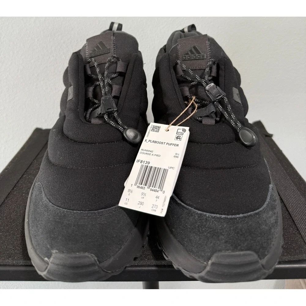 NEW adidas X_PLRBOOST Puffer Shoes Womens Size 11 Triple Black IF8139
